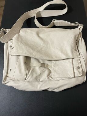 Mandarina Duck Off White Leather Messenger Bag *Selling As Is